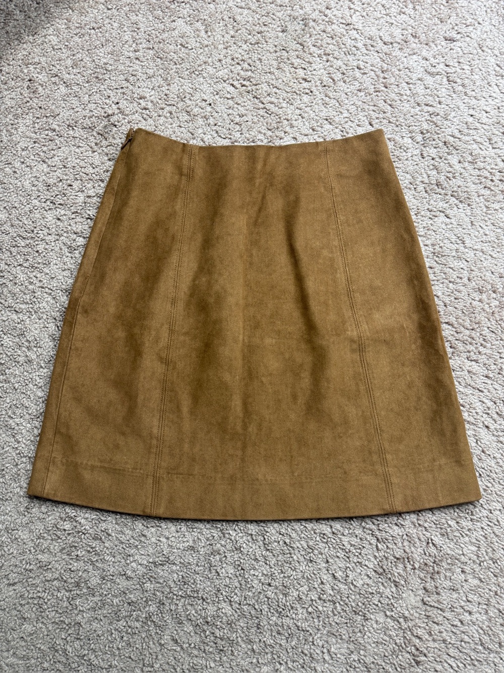 Aritzia Babaton hopper Tan faux Suede A-Line Skirt